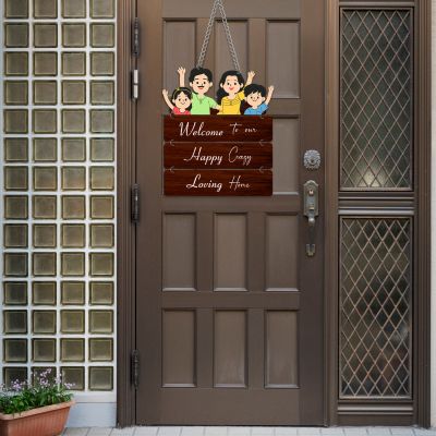 Welcome To Our Home Happy Crazy Loving Home Wall Hanging For Living Room Bedroom Home Decor Office | Gift Quotes Items House Decoration